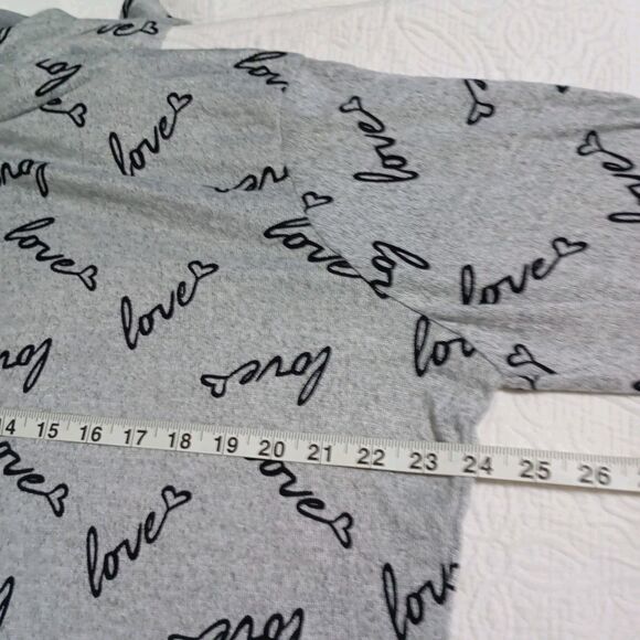 ROUGE COLLECTION  WOMENS SIZE 4X STRETCH HOODIE - FITTED - "LOVE" GRAY - Picture 10 of 13